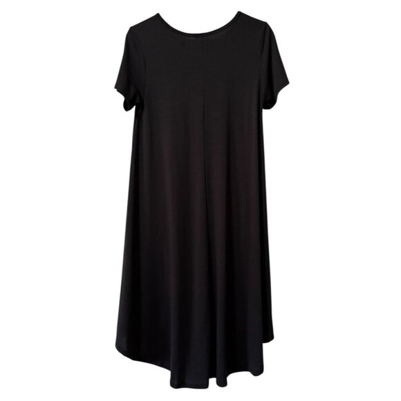 LuLaRoe Black Solid Hi-Lo T Shirt Dress Size Small Polyester Beachy Flowing - Picture 2 of 9